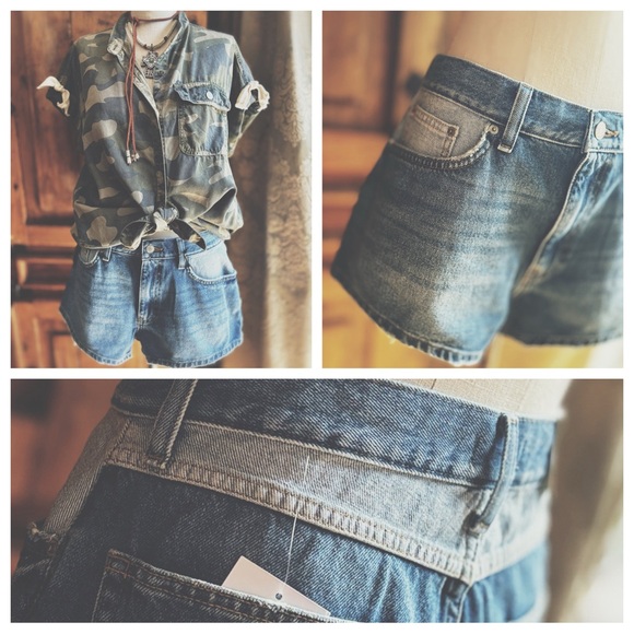 Shorts Denim High Rise Reworked Denim - Picture 3 of 10